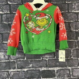 The Grinch Baby 12 Month Hooded Heart Pullover Sweater Green Grinch Cahristmas